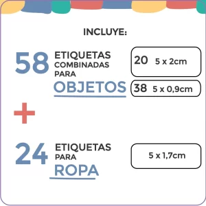 etiquetas personalizadas para rotular ropa, objetos y lapices