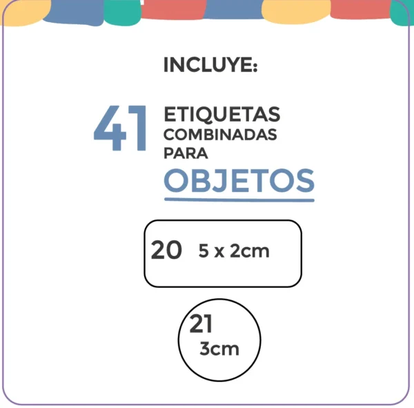 Etiquetas para Objetos impermeables - combinadas rectangulares grandes y redondas